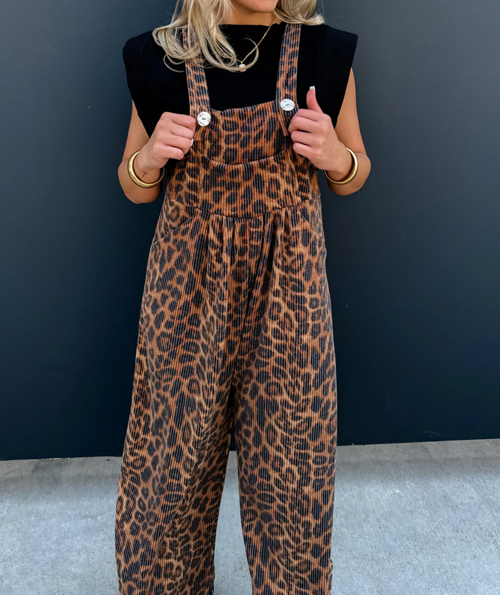 LEOPARD BOHO OVERALLS