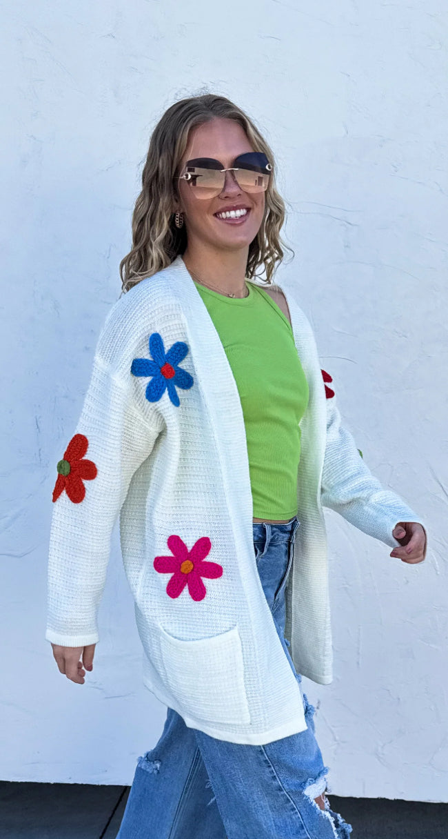 HARMONY FLOWER KNIT CARDIGAN