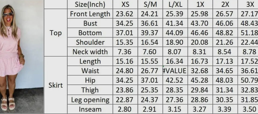 COASTAL STRIPES SKORT SET