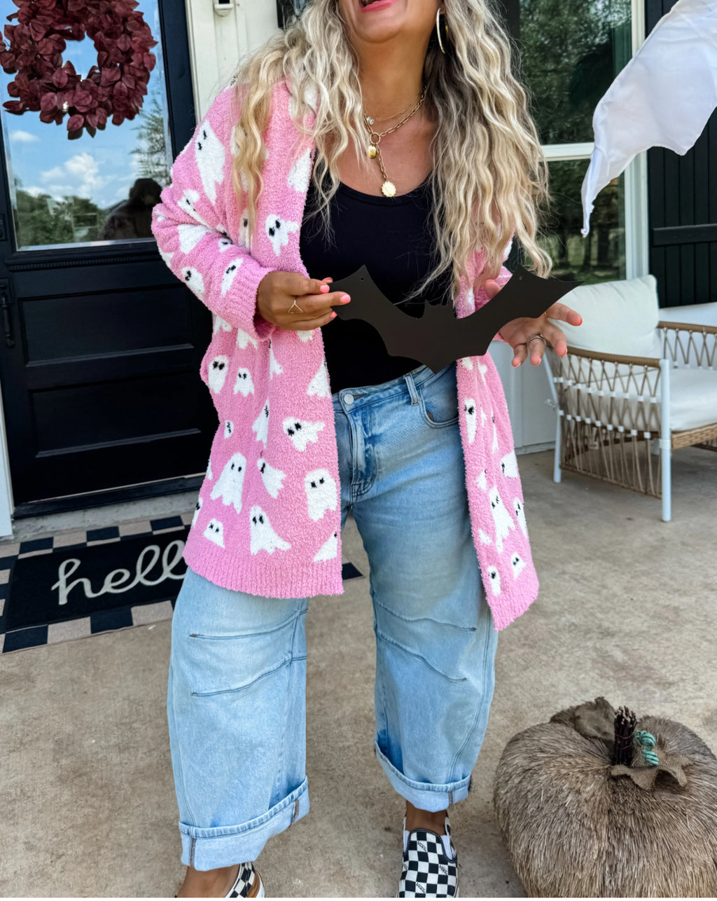PINK HALLOWEEN CLOUD CARDIGAN