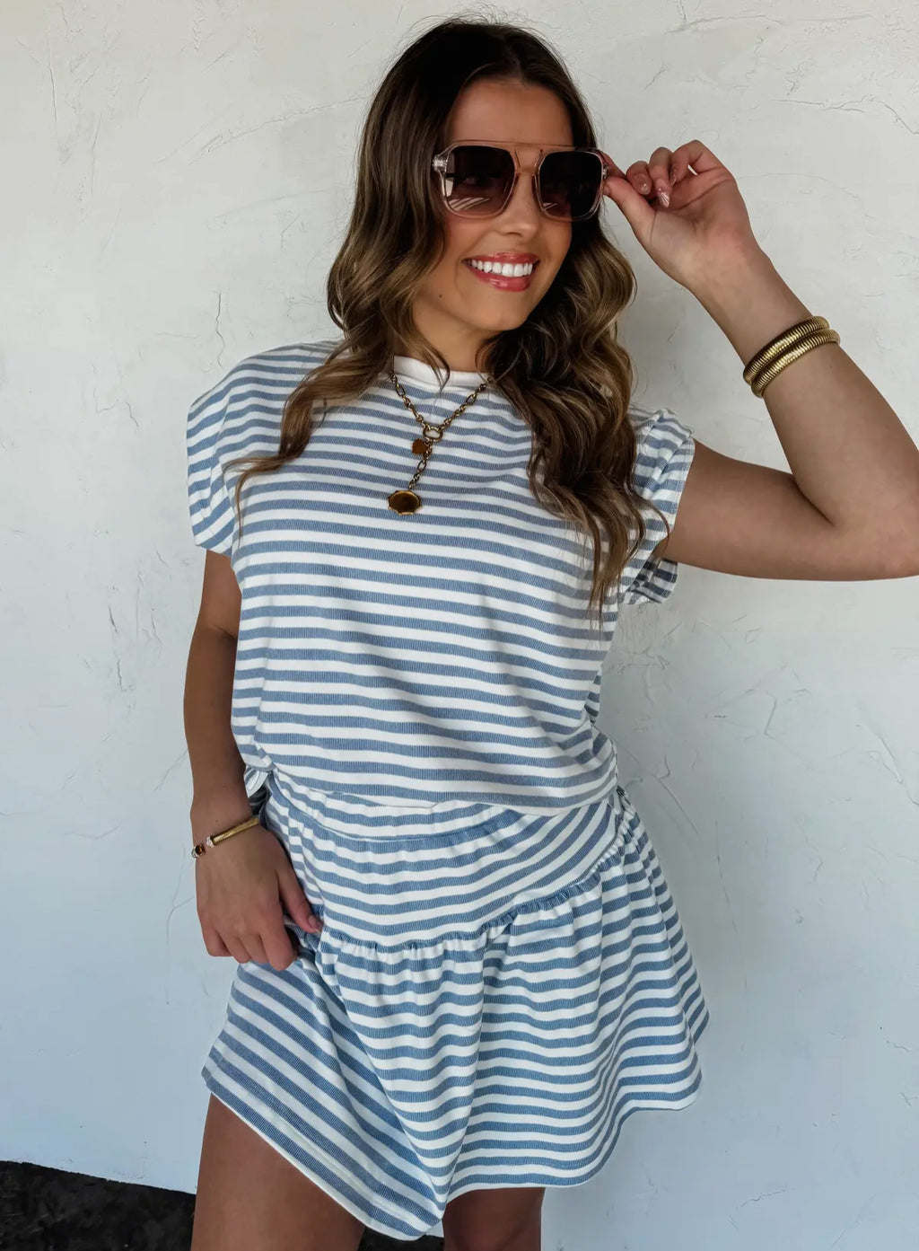 COASTAL STRIPES SKORT SET