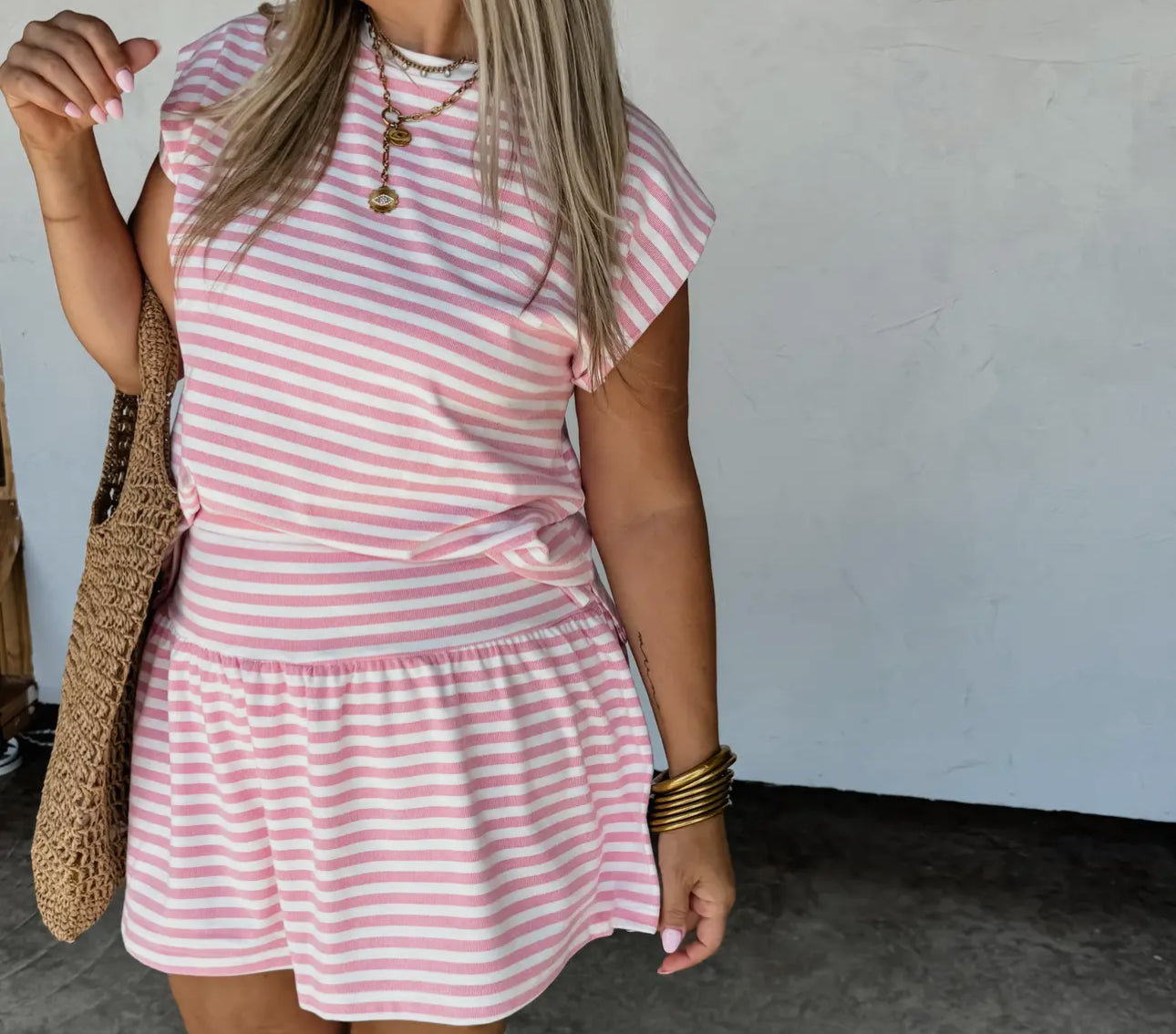 COASTAL STRIPES SKORT SET