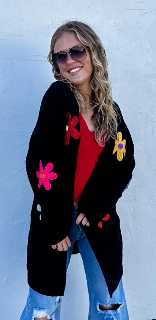 HARMONY FLOWER KNIT CARDIGAN