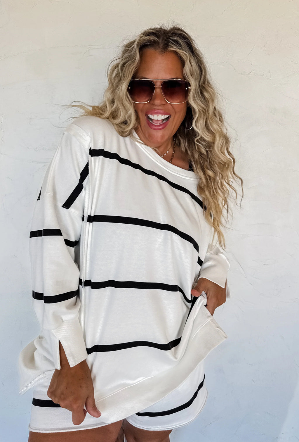 CLASSIC CREW STRIPED PULLOVER & SHORTS SET