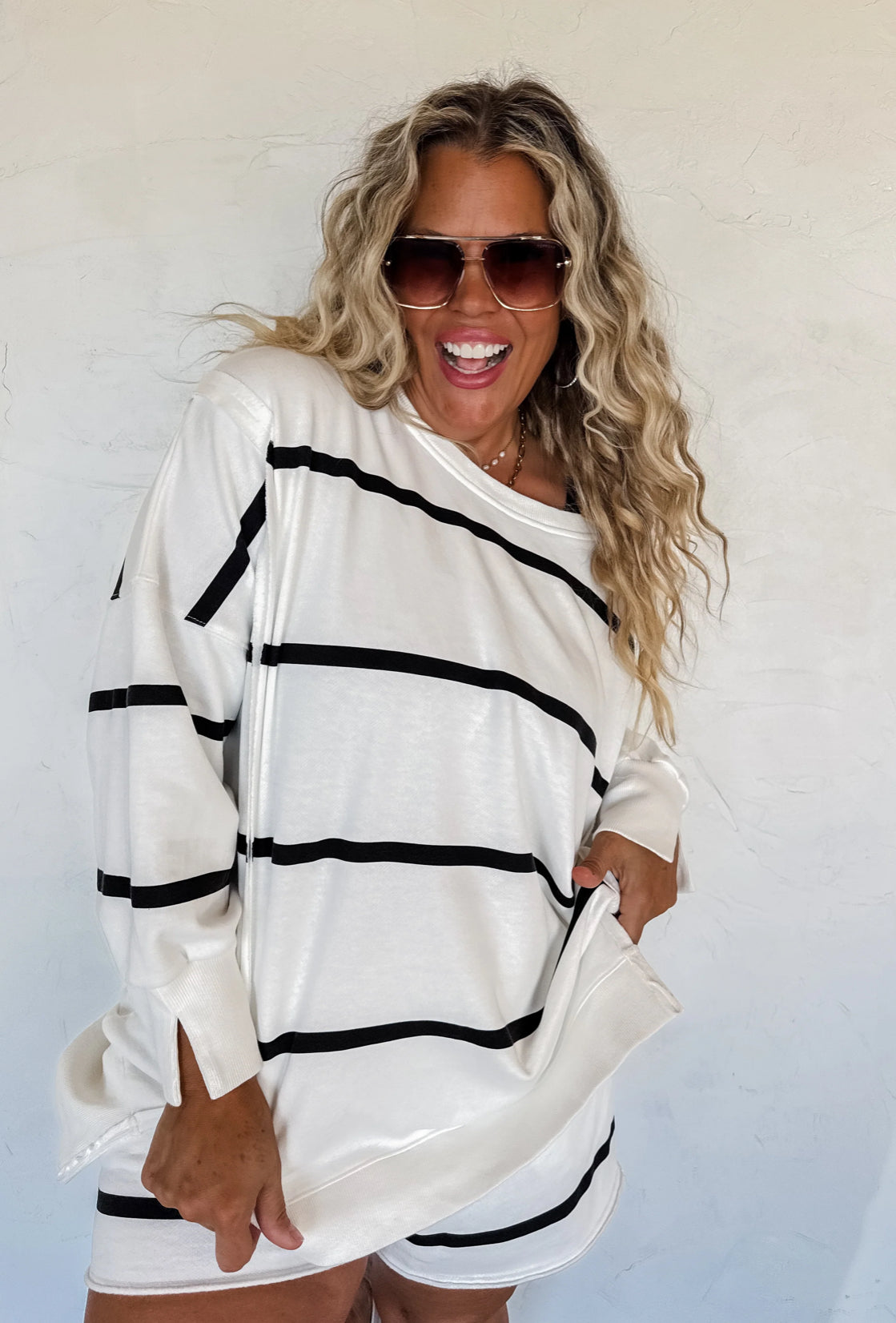 CLASSIC CREW STRIPED PULLOVER & SHORTS SET