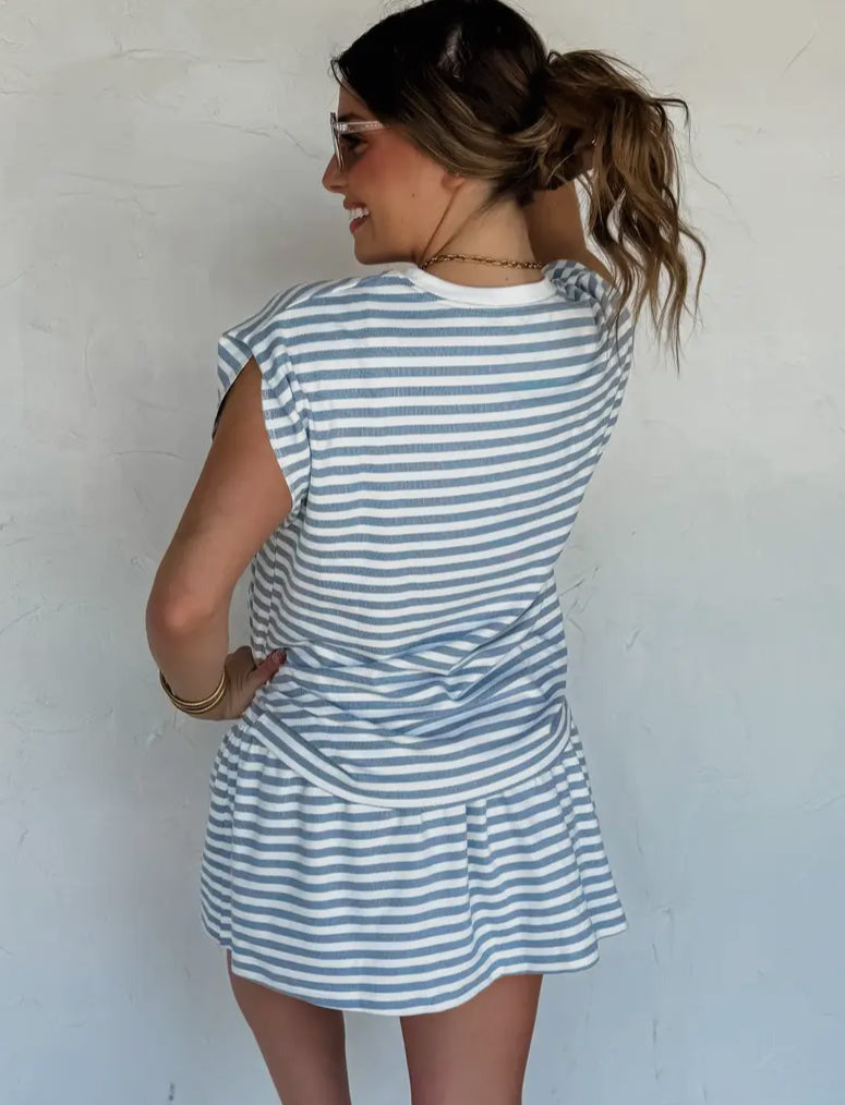 COASTAL STRIPES SKORT SET