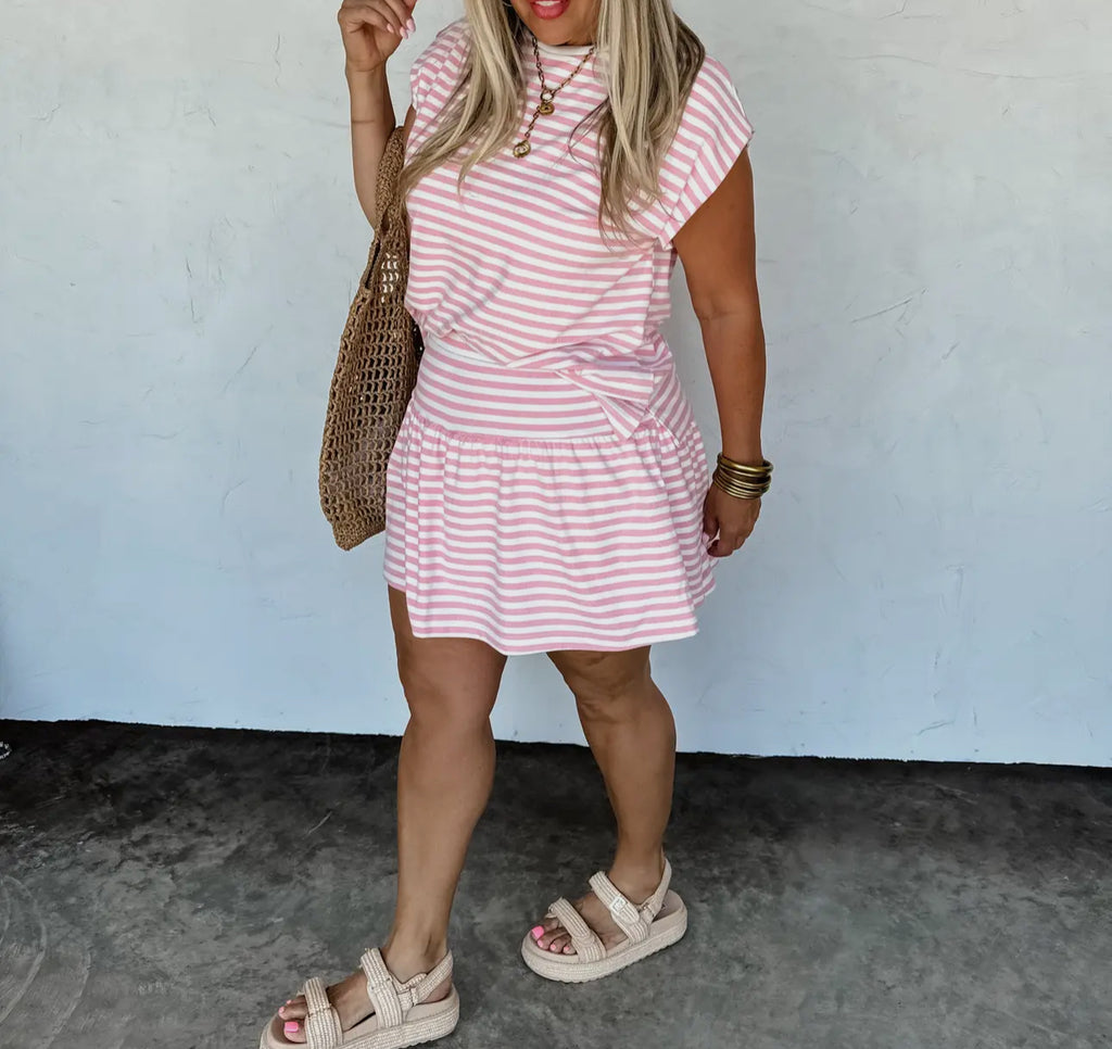 COASTAL STRIPES SKORT SET