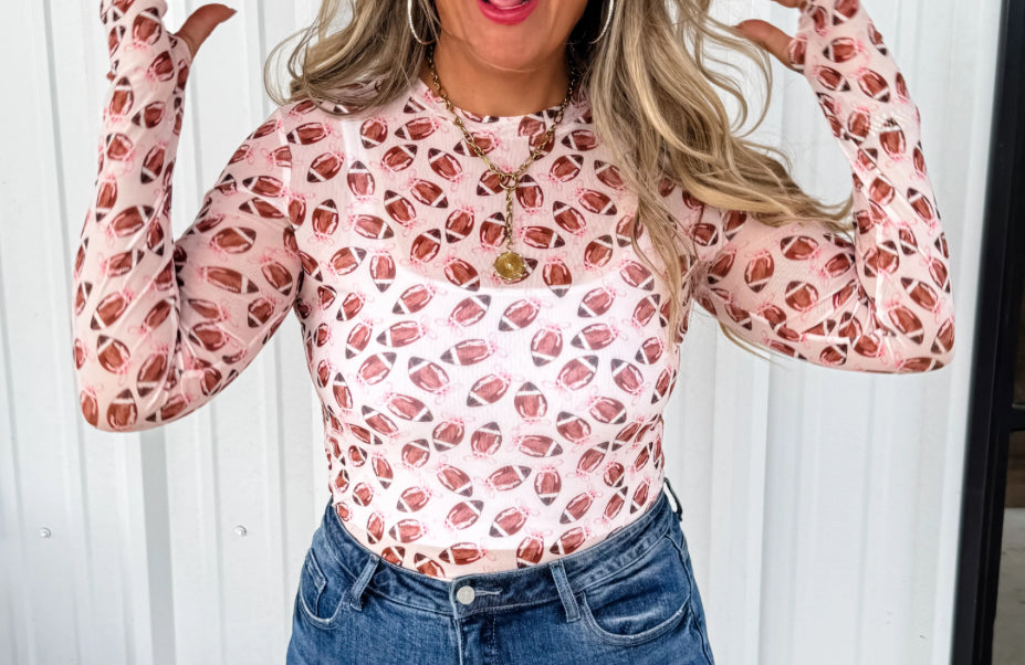 FOOTBALL DRESS IT UP MESH TOP
