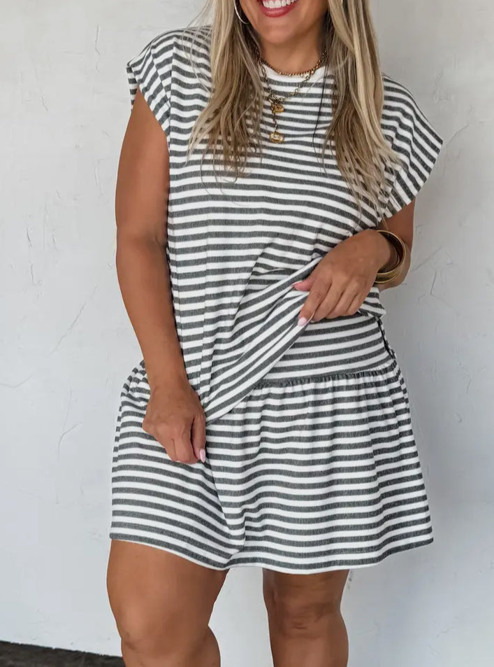 COASTAL STRIPES SKORT SET