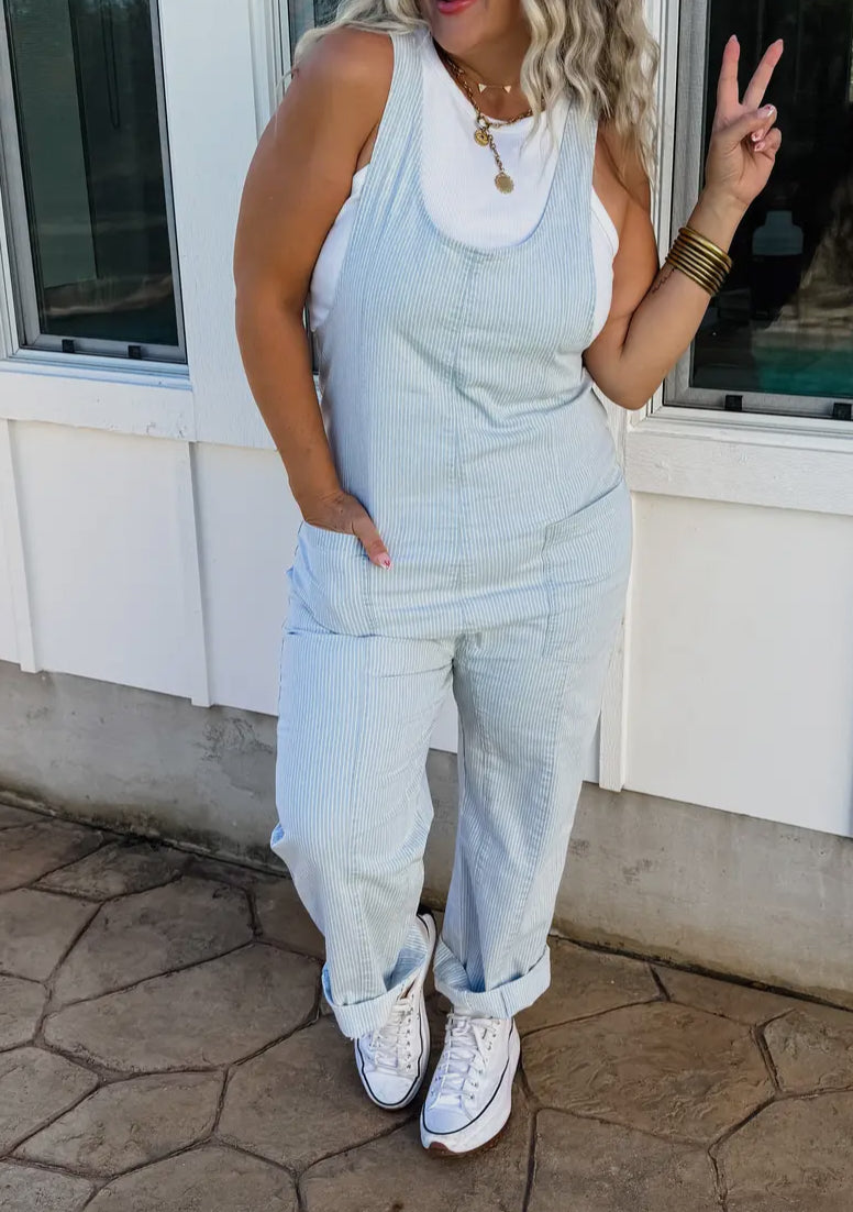 STRIPE BRITTE ROMPER OVERALLS