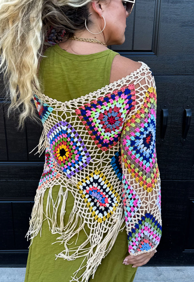 BOHO CROCHET KNIT TOPS