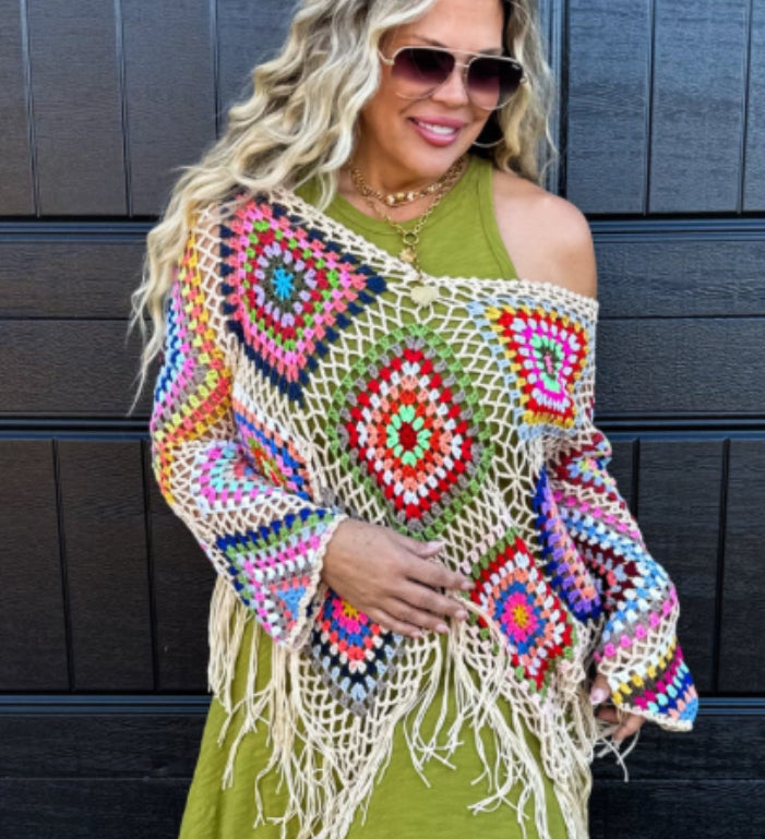 BOHO CROCHET KNIT TOPS